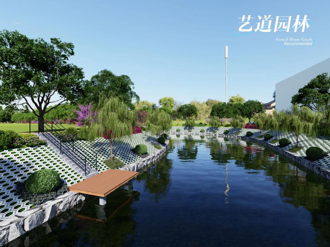 最近的工廠河岸綠化方案#庭院花園景觀設(shè)計(jì) #園林景觀 #庭院